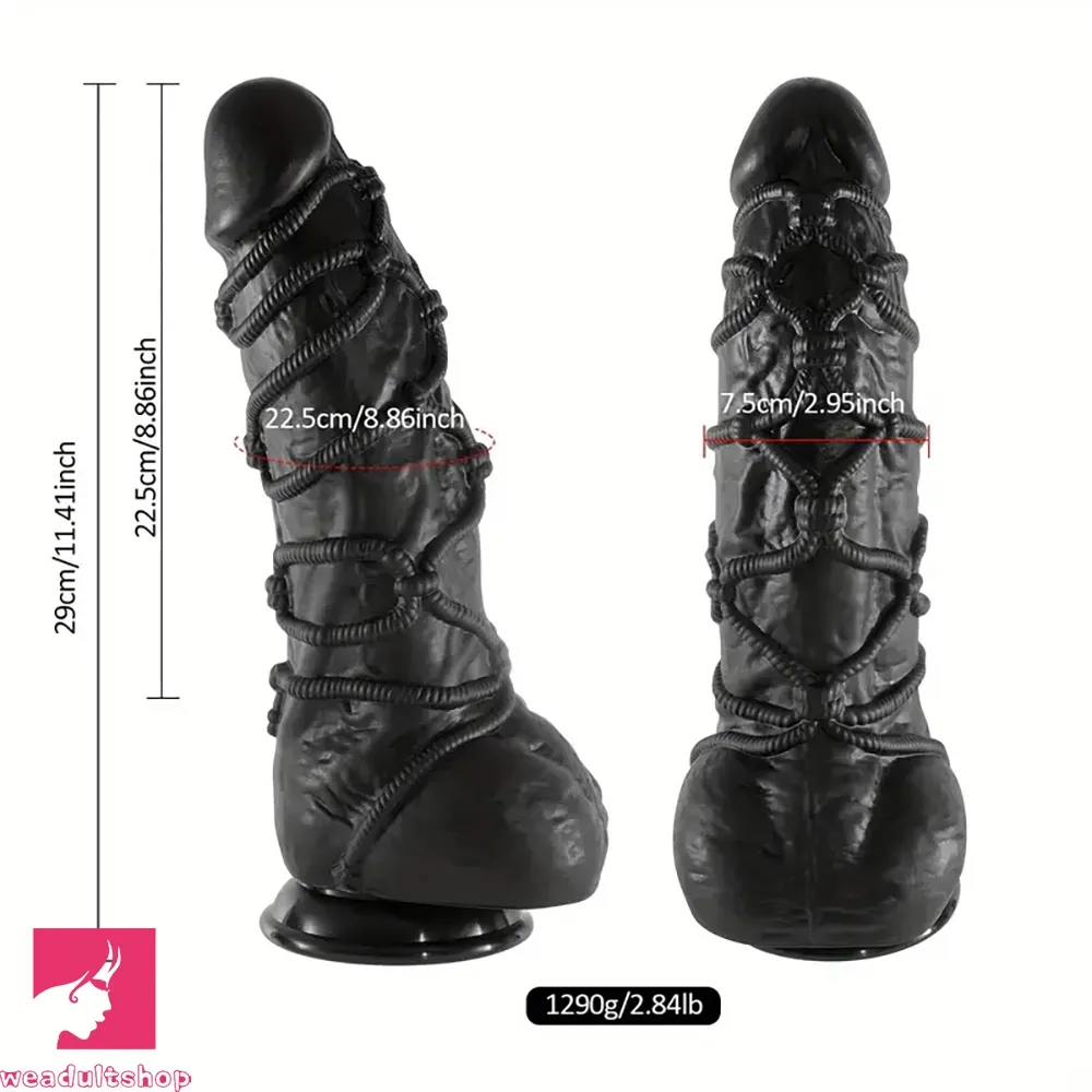 11.41in Silicone Big Realistic Suction Cup Prostate Massage Knots Dildo