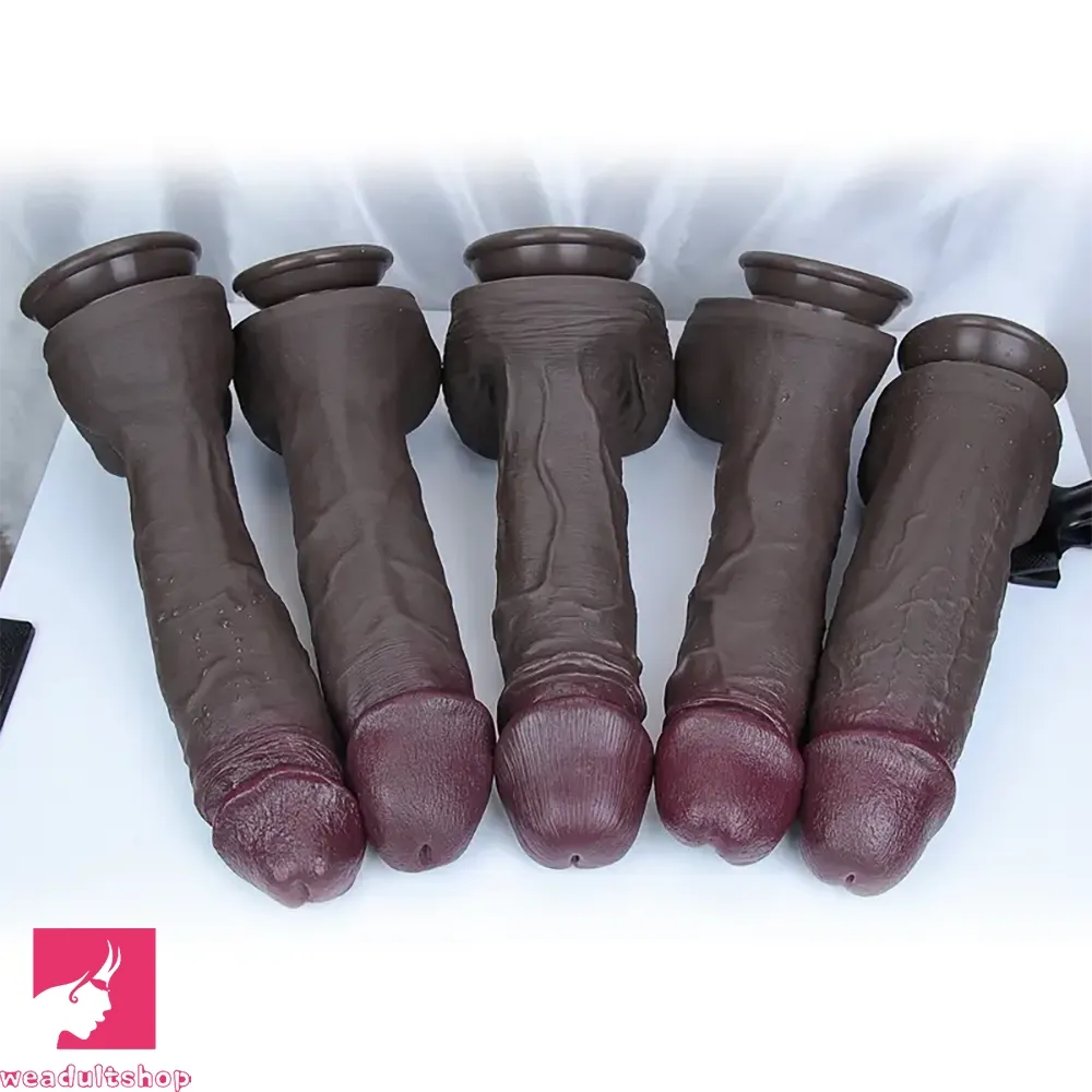 11.4in 12.6in Huge Ebony Silicone Dildo Realistic Thick Prostate Lifelike Skin