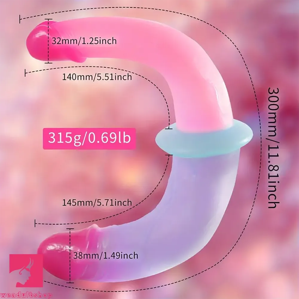 11.81in Double Ended Dildo Silicone Realistic G Spot Double Dong Sex Toy