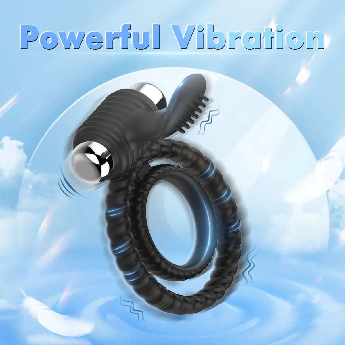 3 in 1 Men Penis Ring Vibrators for Erection Enhancing