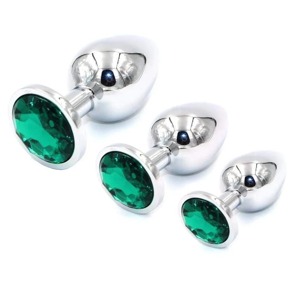 3 Pieces Multi Color Jewel-plated Stainless steel Plug