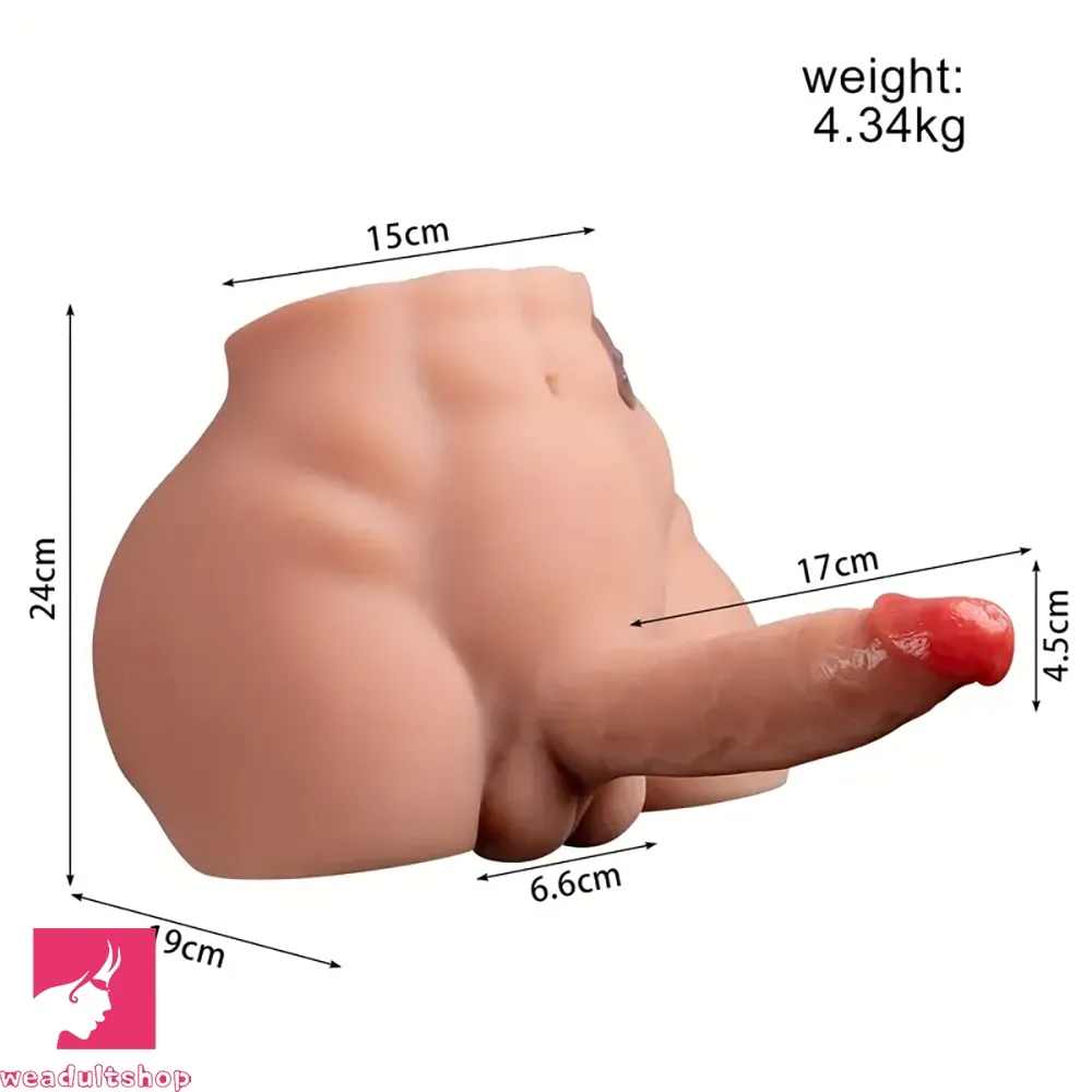 6.69in Lifelike Soft Silicone Thrusting Vibrating Dildo With Penis Sex Torso