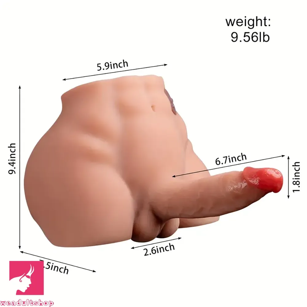 6.69in Lifelike Soft Silicone Thrusting Vibrating Dildo With Penis Sex Torso