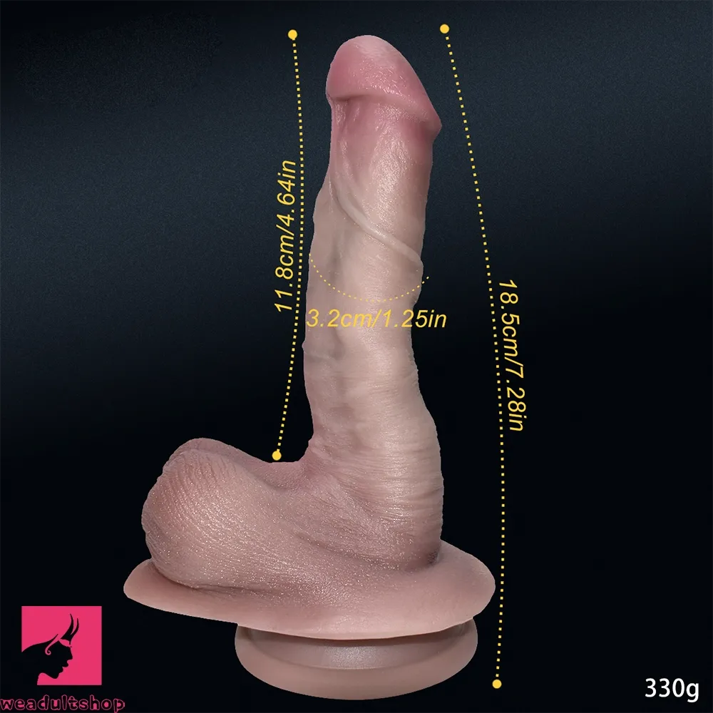 7.28in Female Silicone Soft Super Realistic Dildo Anal Vagina Stimulator