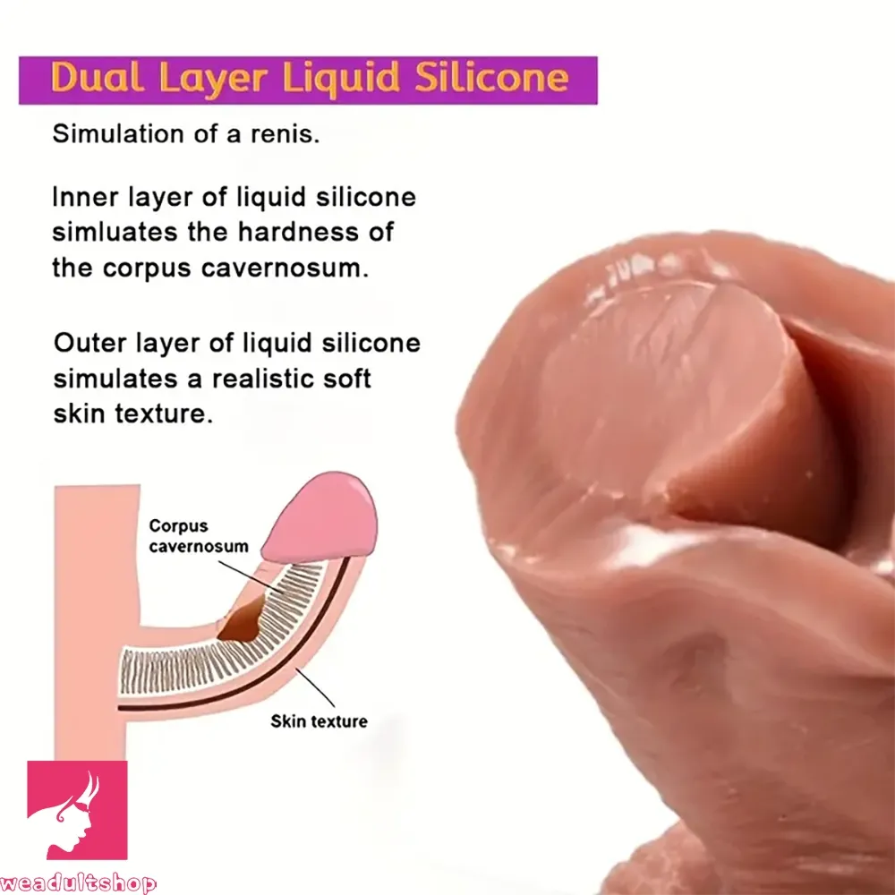 7.5in 8.46in 9.84in Lifelike Double Layer Silicone Dildo Anal Prostate Toy