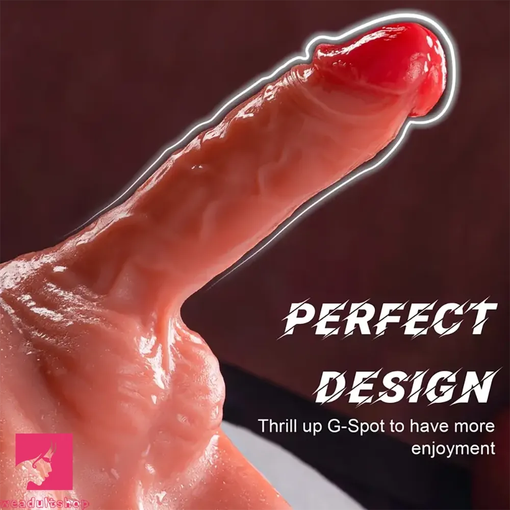 7.87in Thrusting Vibration Dildo With Slight Curve Sex Toy Lifelike Sex Torso