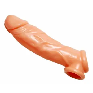 8-inch Realistic Nude Penis Sleeve Enhancer and Ball Stretcher