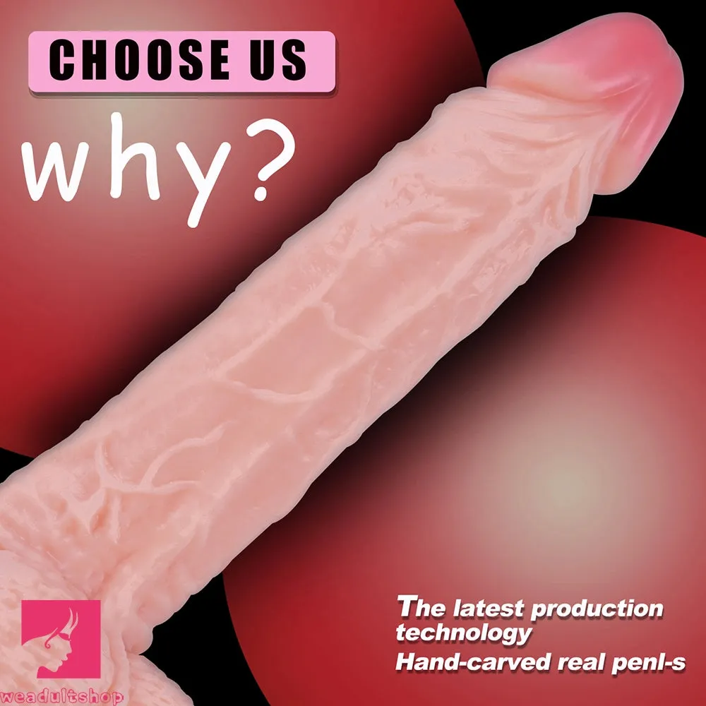 9.45in Flesh Realistic Big Soft Dildo Erotic Suction Cup Adult Anal Sex Toy