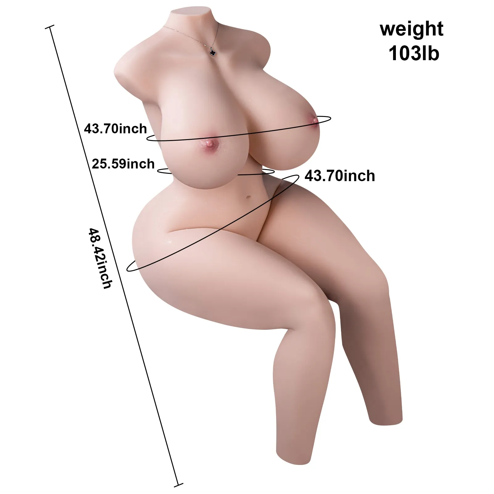 Annika: 103lb Full Size Busty Sex Doll Torso