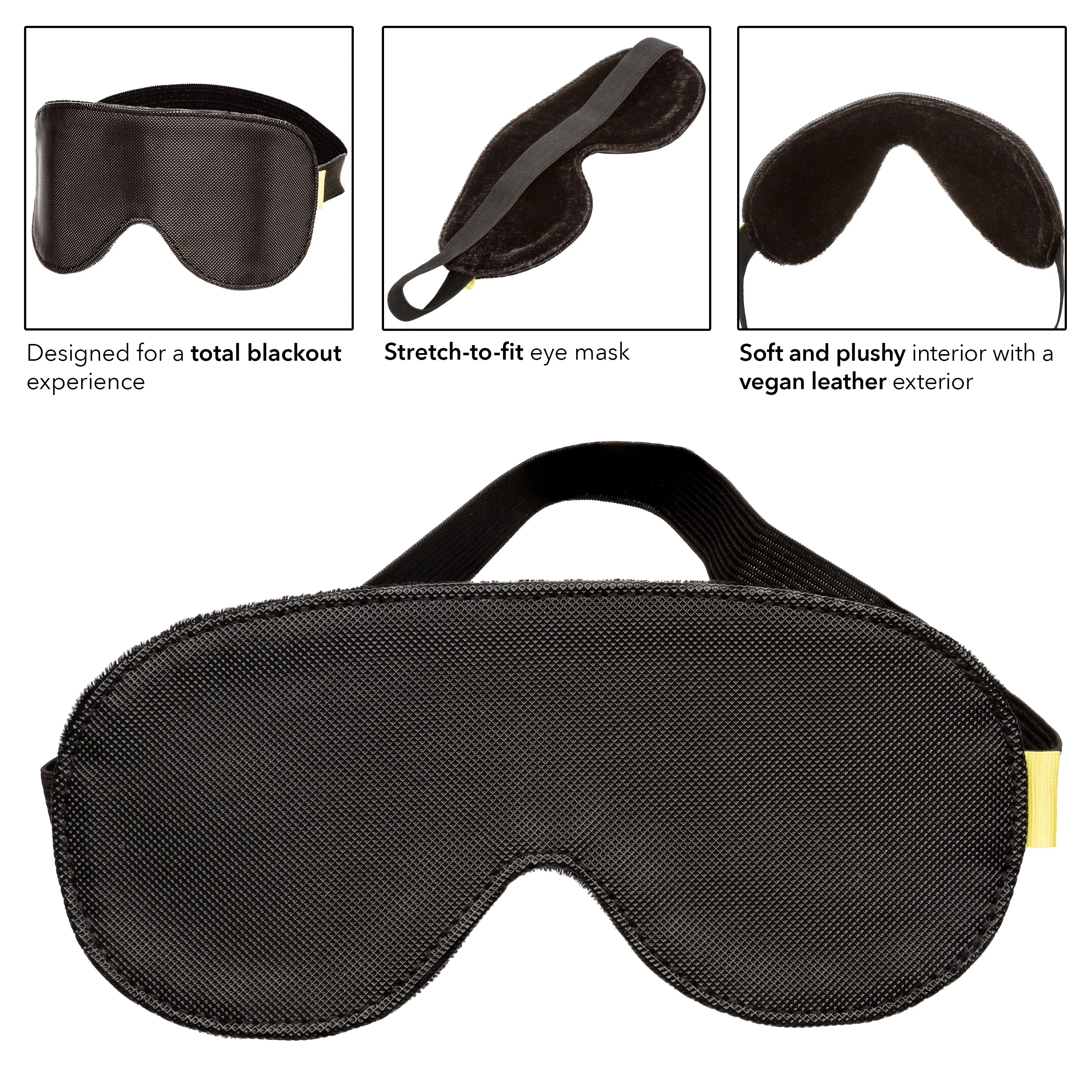 Boundless Blackout Eye Mask in Black Vegan Leather