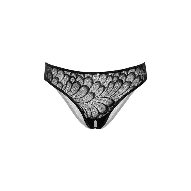 Chilot sexy DARING INTIMATES Lauren Crotchless Hiphugger. design cu dantelă delicată și plasă. culoare negru. mărime M/L. model 76238