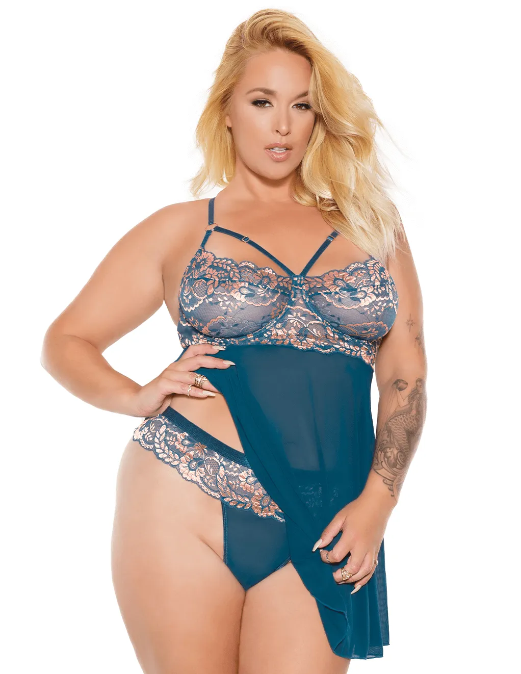 Coquette Floral Embroidered Babydoll