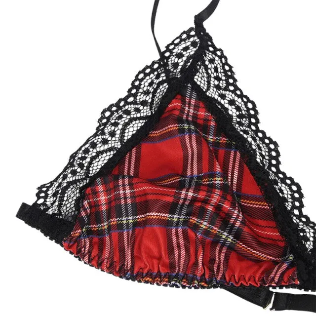 Costum erotic școlăriță SUBBLIME Sexy University Costume. cu sutien. chilot sexy și ham cu papion. mărime L/XL
