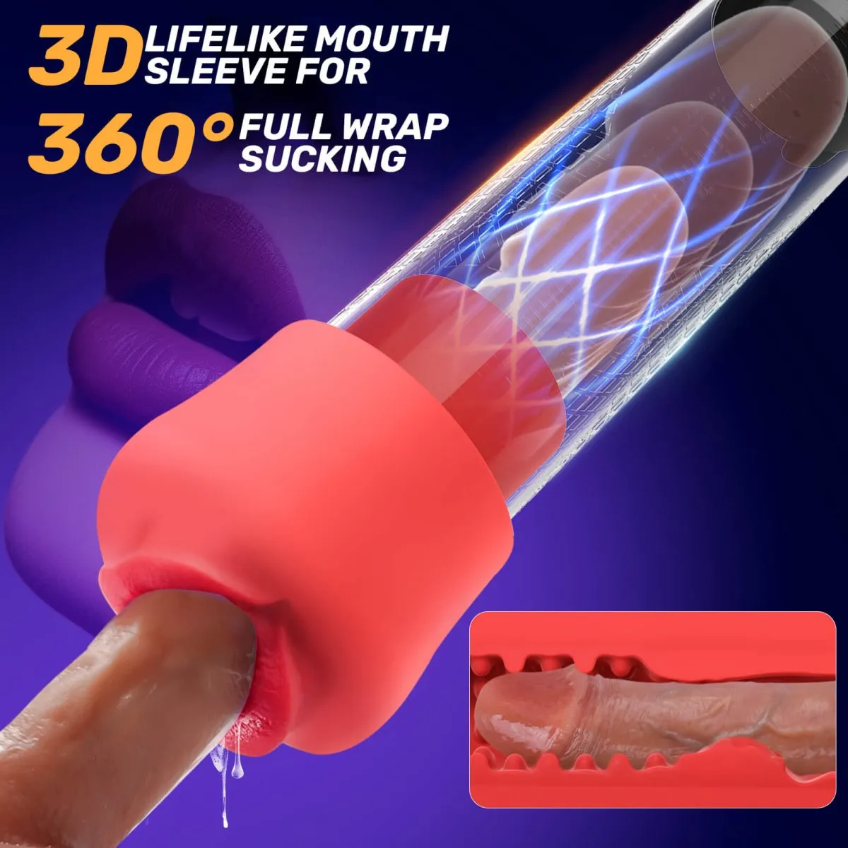 DEMON| Automastic Penis Extender Male Masturbator Mouth Sex Toy