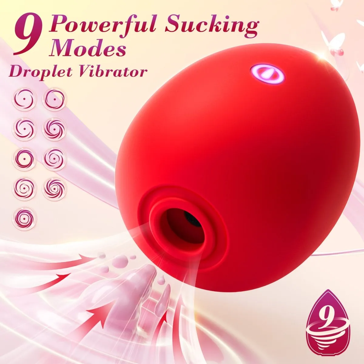 DEW| Adorable Deep 9 Sucking & 10 Vibrating Modes Female Vibrator Toy