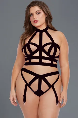 Elastic Cage Bra & Garter Panty