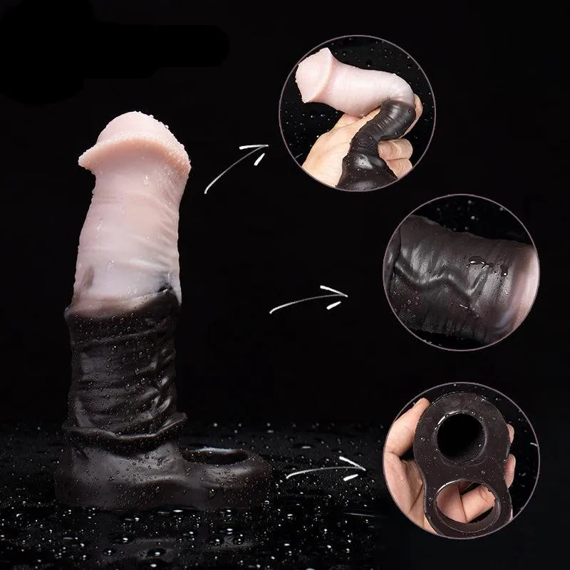 Fantasy Monsterdildo Cock Sleeve - Silicone Condom Penis Ring Enlarger Couple Sex Toy