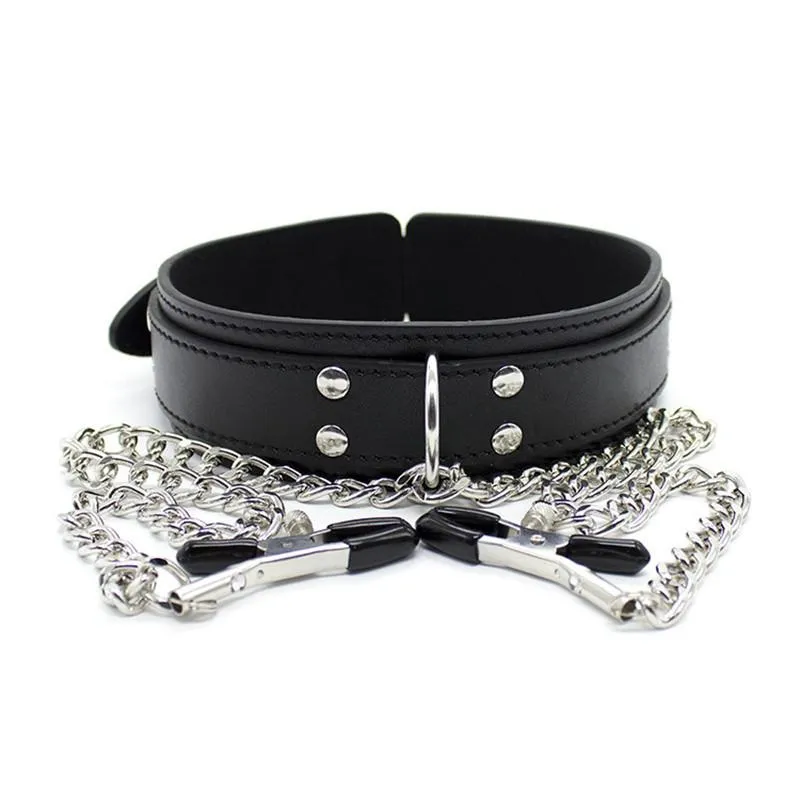 Faux Leather Collar with Clamps