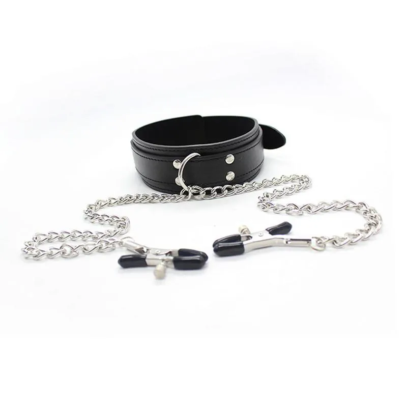 Faux Leather Collar with Clamps