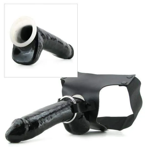 Fetish Fantasy Mr. Big Hollow 8 inch Strap On Black Dildo and Harness