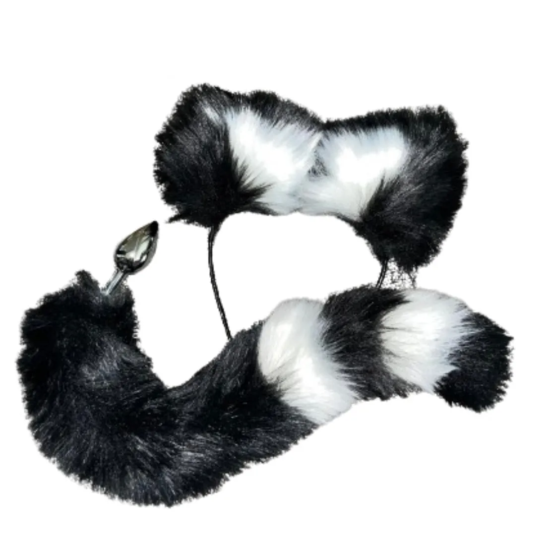 Fox Ears & Tail Stainless Steel Butt Anal Plug Set