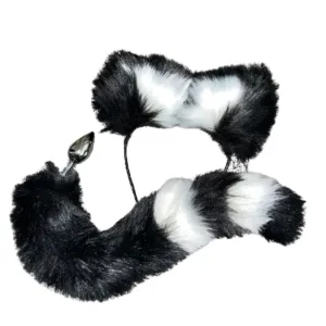 Fox Ears & Tail Stainless Steel Butt Anal Plug Set