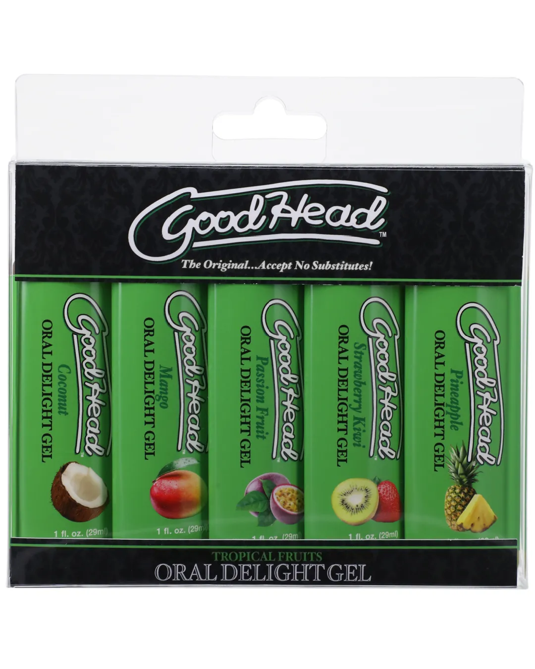 Goodhead Oral Delight Gel Tropical Fruit Flavors 5-pack for Oral Sex