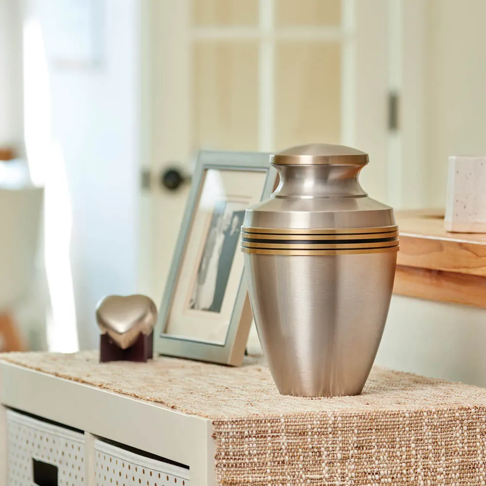 Grecian Pewter Cremation Urn In Large