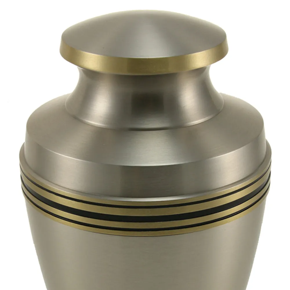 Grecian Pewter Cremation Urn In Large