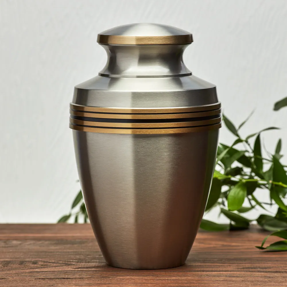 Grecian Pewter Cremation Urn In Large