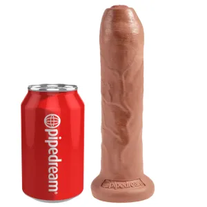 King Cock Uncut 7 Inch Suction Cup Dildo with Moving Foreskin - Caramel