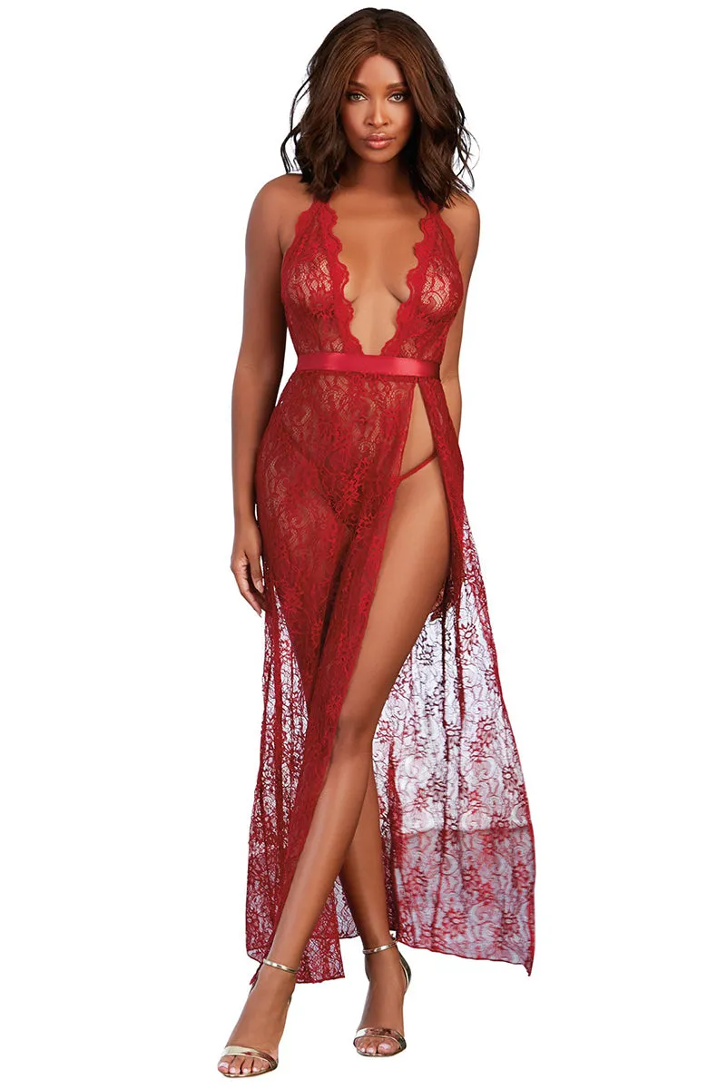 Lace Dress in Garnet