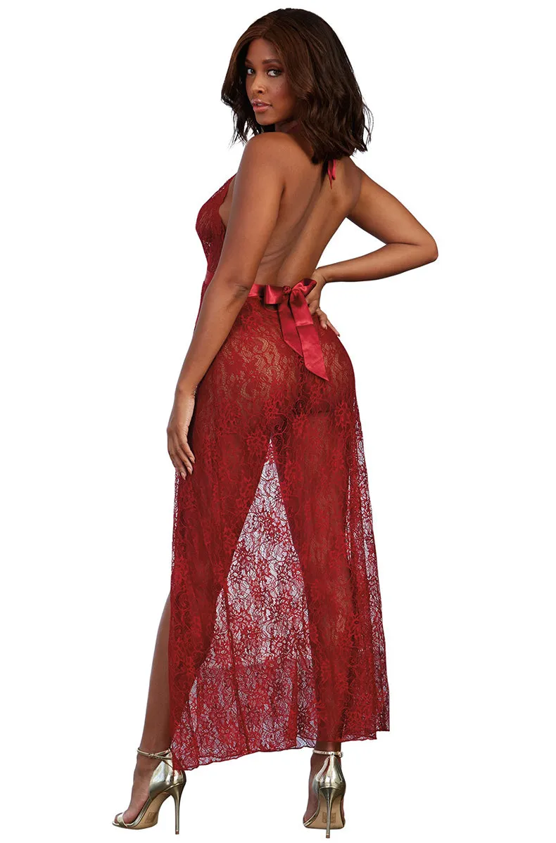 Lace Dress in Garnet