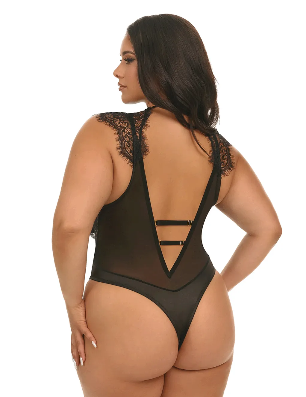 Madelyn Cap Sleeve Eyelash Lace Teddy