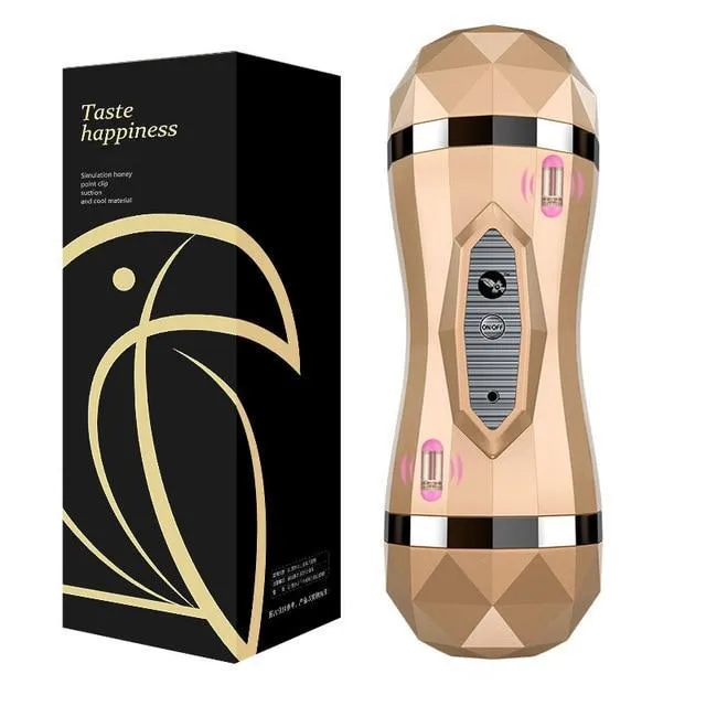 Male Masturbator Cup Vibrator Silicone Realistic Vagina Pussy Sex Toy