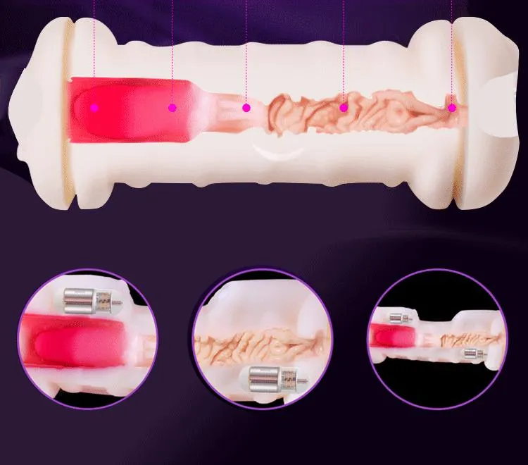 Male Masturbator Cup Vibrator Silicone Realistic Vagina Pussy Sex Toy