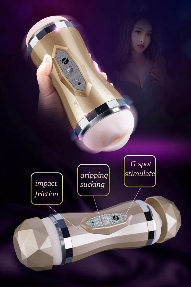 Male Masturbator Cup Vibrator Silicone Realistic Vagina Pussy Sex Toy