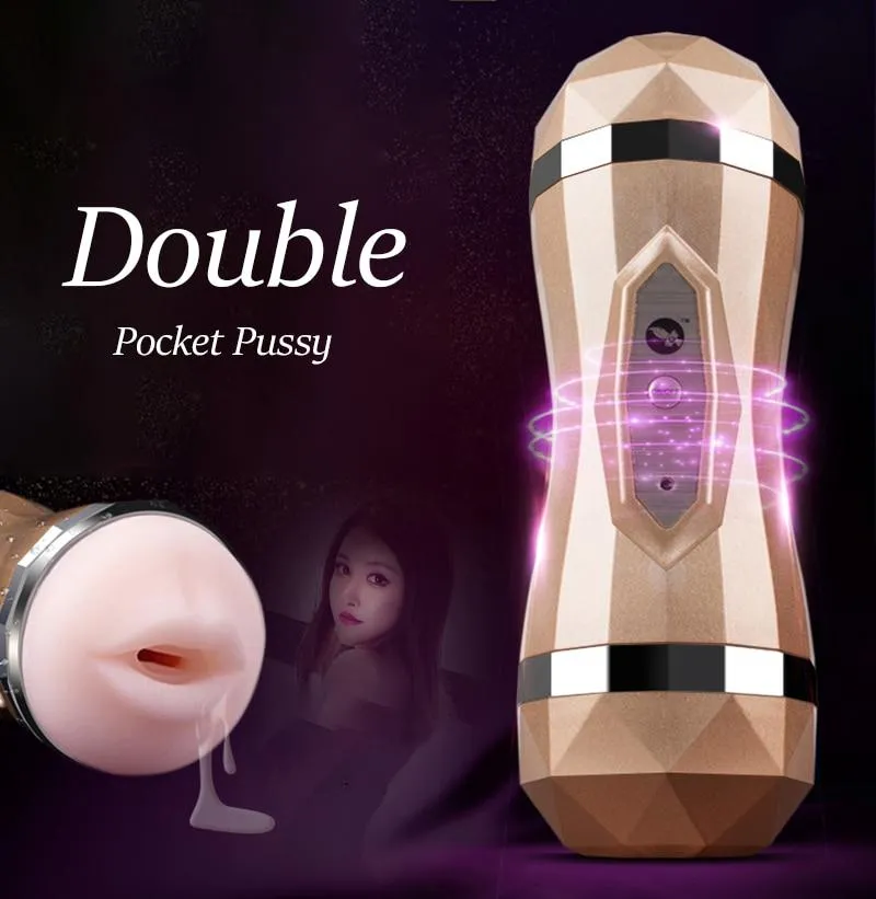 Male Masturbator Cup Vibrator Silicone Realistic Vagina Pussy Sex Toy