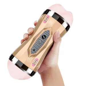 Male Masturbator Cup Vibrator Silicone Realistic Vagina Pussy Sex Toy