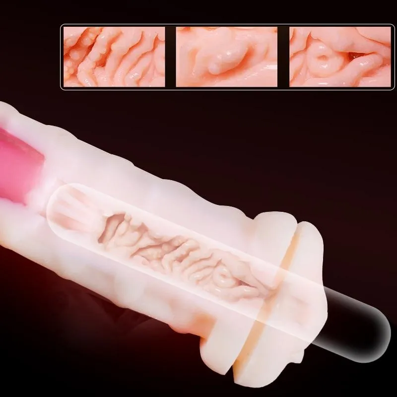 Male Masturbator Cup Vibrator Silicone Realistic Vagina Pussy Sex Toy