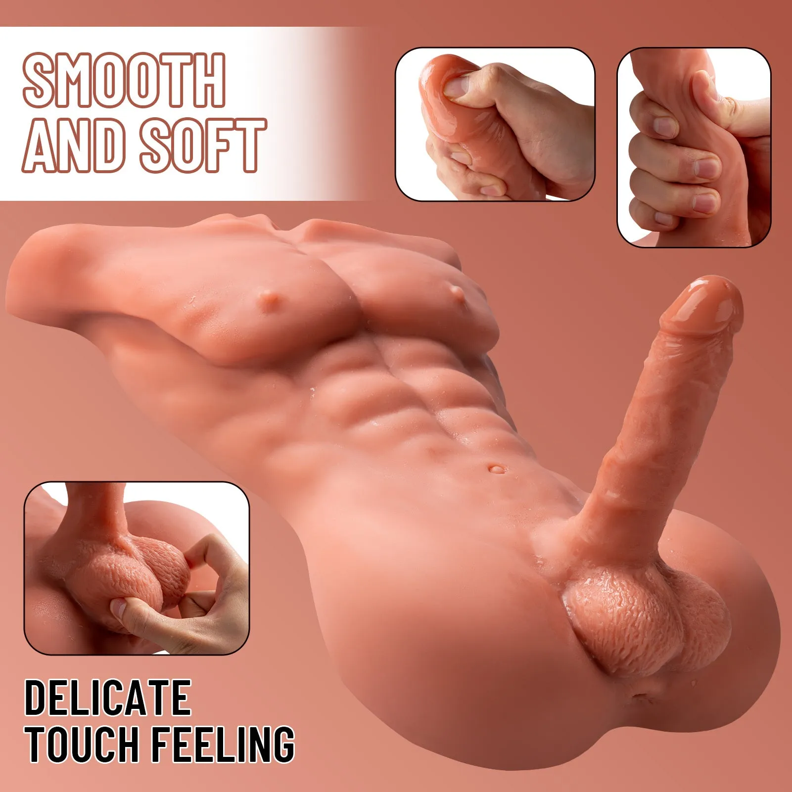 Oscar(For EU Customers): 16.75lb Sexy Male Torso Sex Doll with Dildo