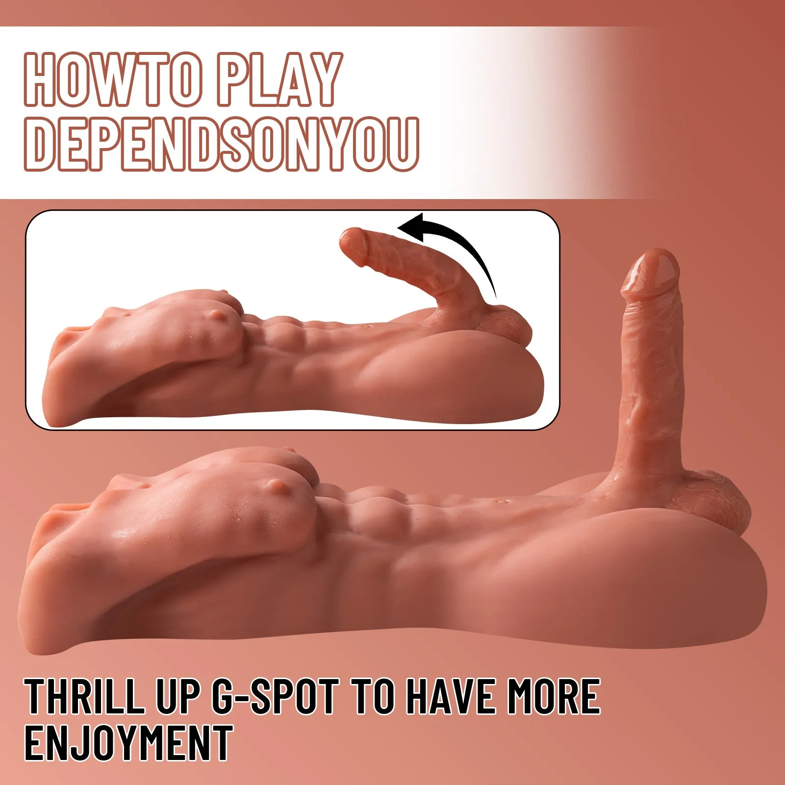Oscar(For EU Customers): 16.75lb Sexy Male Torso Sex Doll with Dildo
