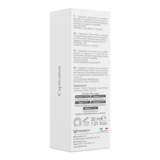Parfum cu feromoni pentru femei CAPTIVATION Chase Me. cu note citrice. florale și dulci. alb. 30 ml