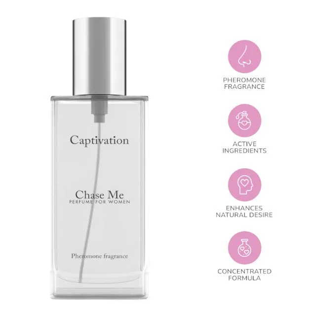 Parfum cu feromoni pentru femei CAPTIVATION Chase Me. cu note citrice. florale și dulci. alb. 30 ml