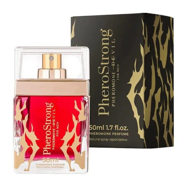 Parfum cu feromoni PHEROSTRONG Devil. pentru bărbați. cu note de piper negru. cacao și salvie. 50 ml