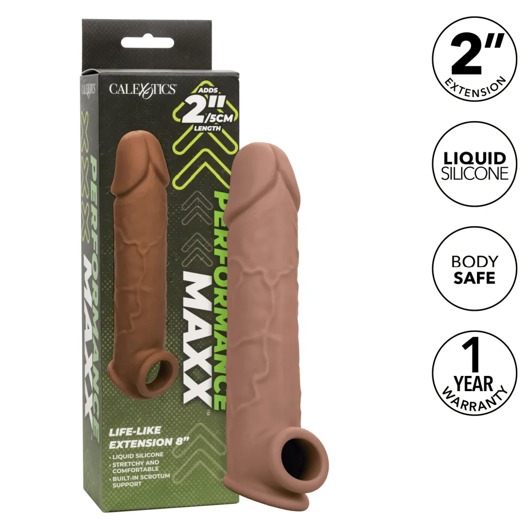 Performance Maxx Life-Like 8 Inch Extension with Ball Strap - Chocolate
