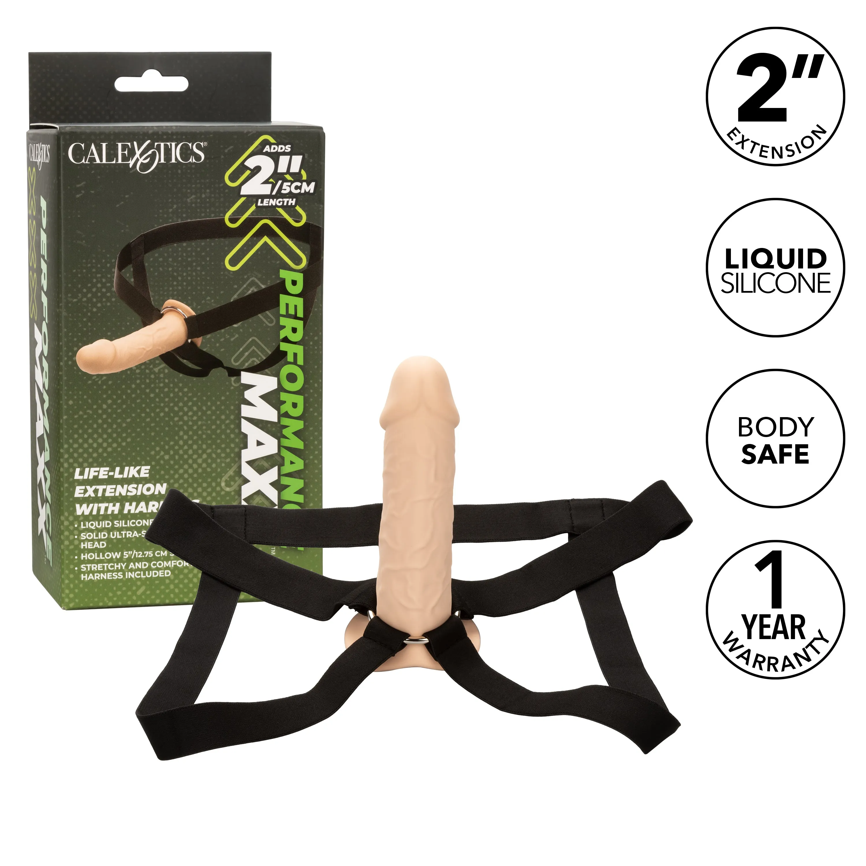Performance Maxx Realistic Hollow Dildo Silicone Strap-on Penis Extension (Light)