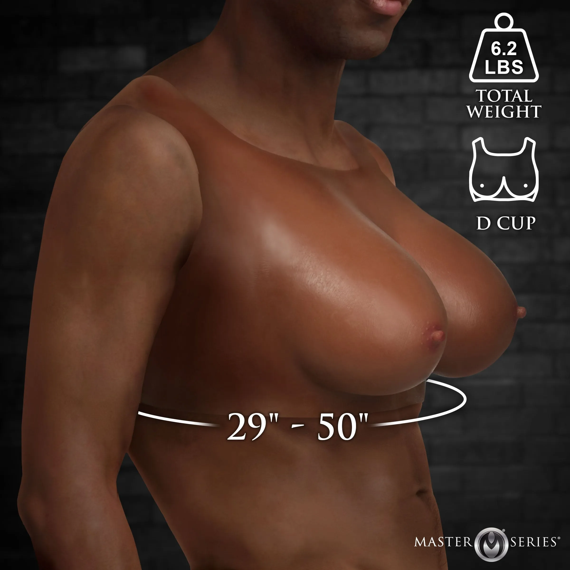 Perky Pair D-cup Silicone Breasts - Dark