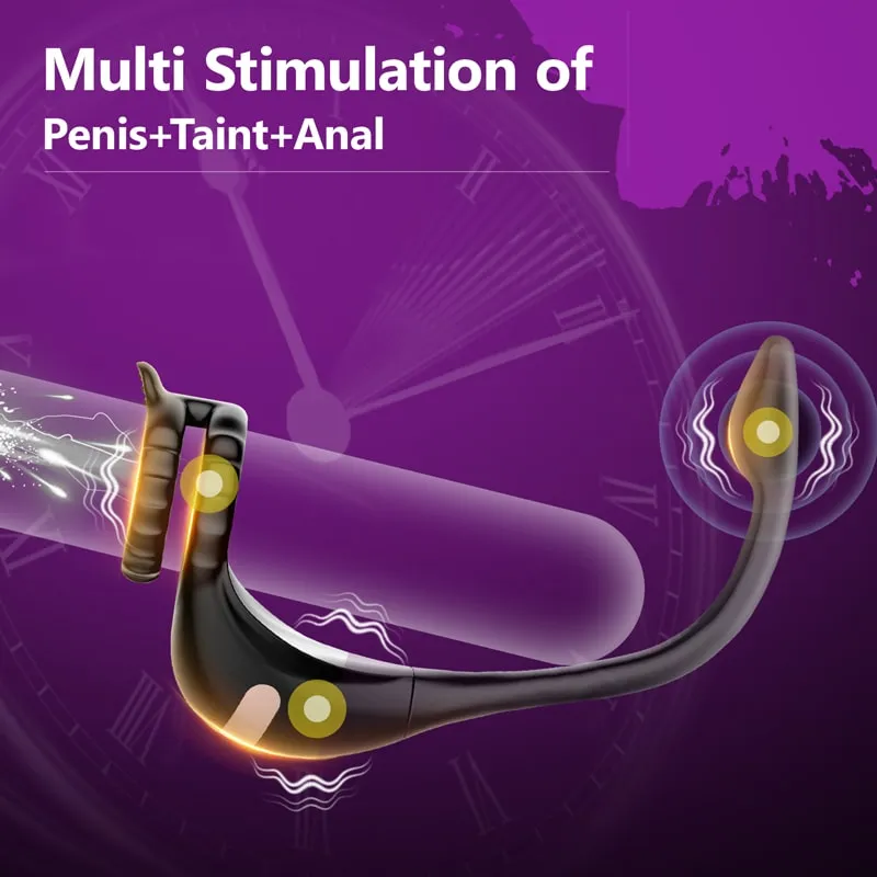 Racy - 3 in 1 Penis Cock Ring with Multi Stimulations Butt Plug