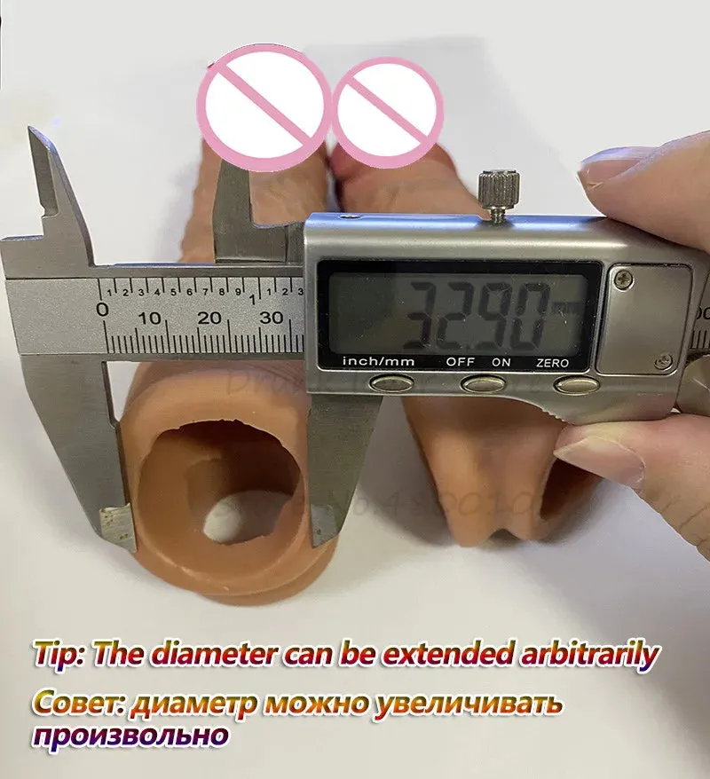 Realistic Dildo Cock Sleeve Male Penis Enlarger - Huge Lifelike Cock Ring Delay Ejaculation